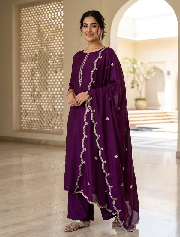 Purple_Rayon_Slub_Embroidered_Kurta_Set_For_Women