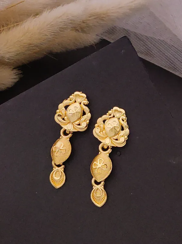 Gold_Tone_Floral_Drop_Earrings_for_Women