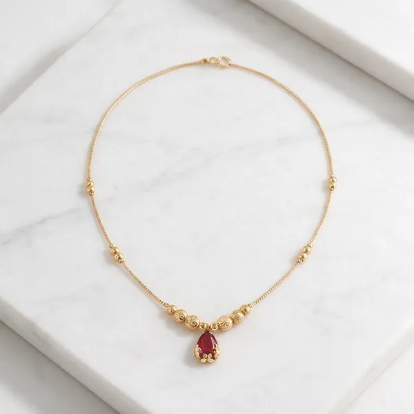 Gold_Tone_Drop_Pendant_Necklace_For_Women