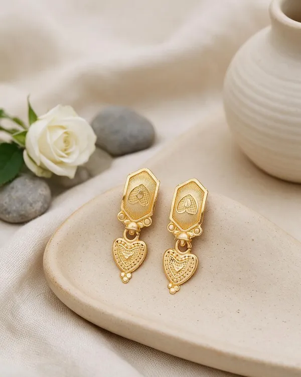 Gold_Tone_Heart_Drop_Earrings_For_Women_-_Pack_Of_2