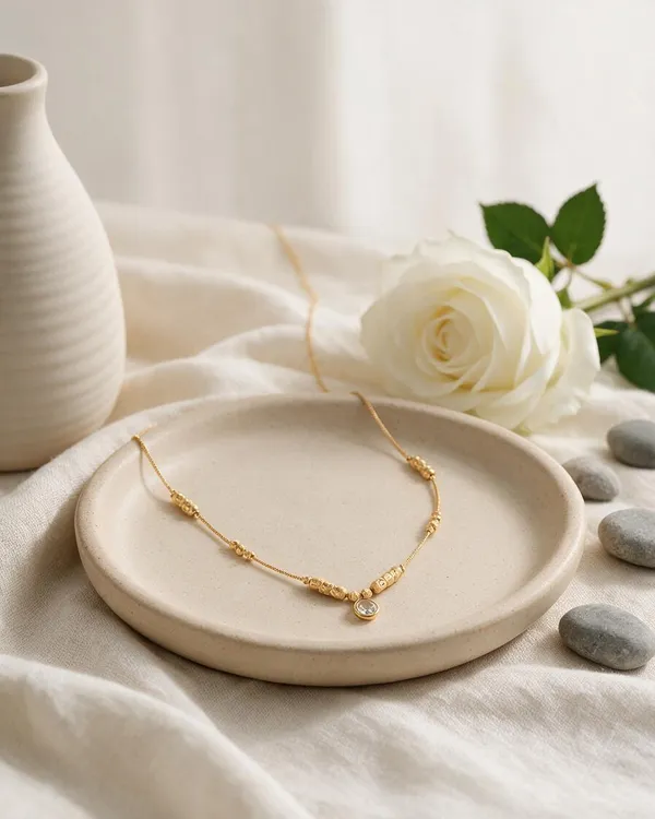 Gold_Tone_Beaded_Pendant_Necklace_For_Women