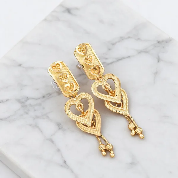 Gold-Tone_Heart_Drop_Earrings_For_Women_-_Pack_Of_2