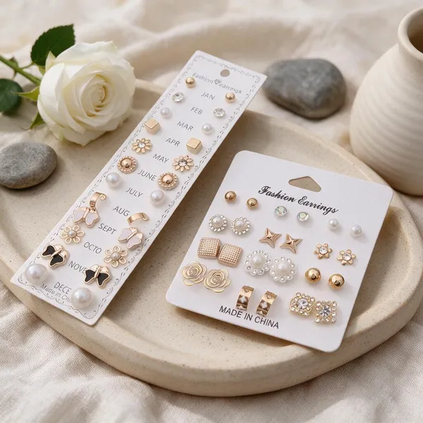Multicolour_Fashion_Stud_Earrings_Set_For_Women