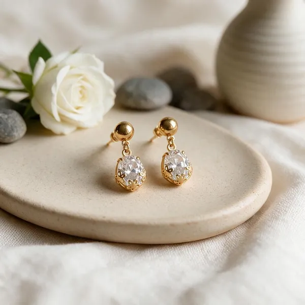 Gold_Tone_Teardrop_Drop_Earrings_For_Women_-_Pack_Of_2