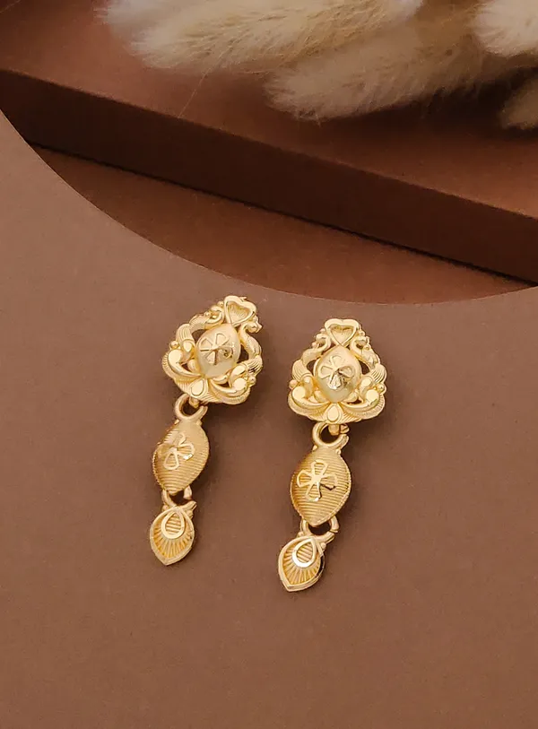 Gold_Tone_Floral_Drop_Earrings_for_Women