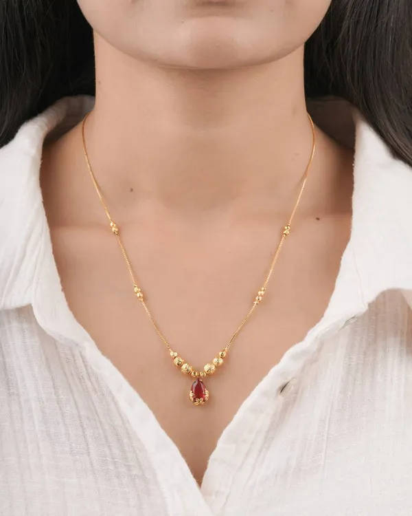 Gold_Tone_Drop_Pendant_Necklace_for_Women