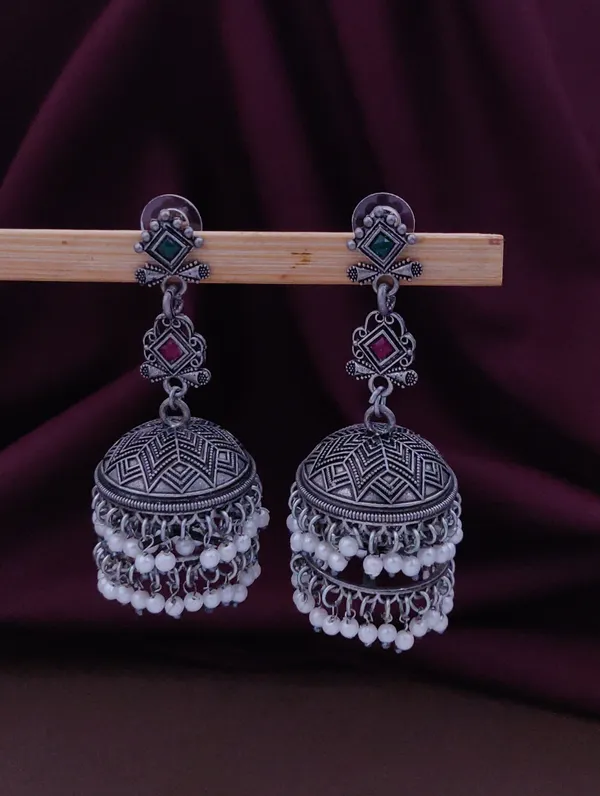 Oxidised_Silver_Geometric_Jhumka_Earrings_for_Women