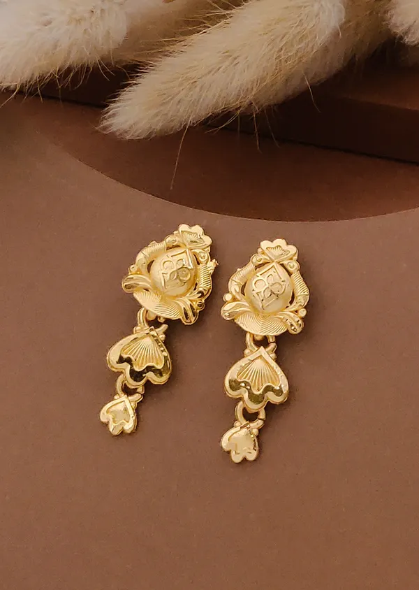 Gold-Toned_Religious_Motif_Drop_Earrings_for_Women