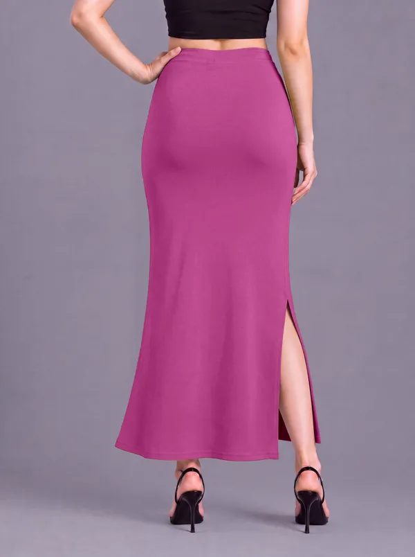 Fuchsia_Microfiber_Straight_Fit_Side_Slit_Saree_Shapewear_For_Women