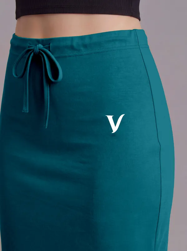 Teal_Microfiber_Flared_Saree_Shapewear_For_Women