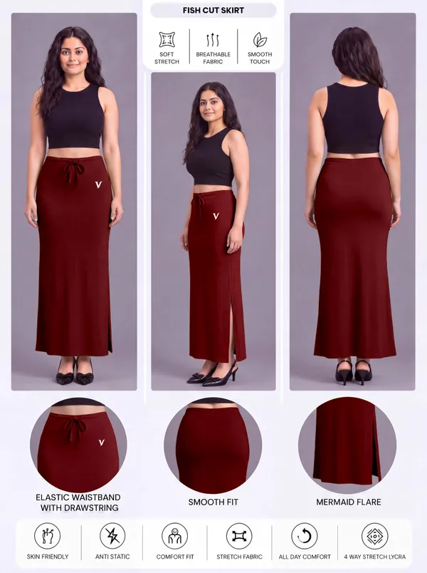 Maroon_Microfiber_Flared_Saree_Shapewear_For_Women
