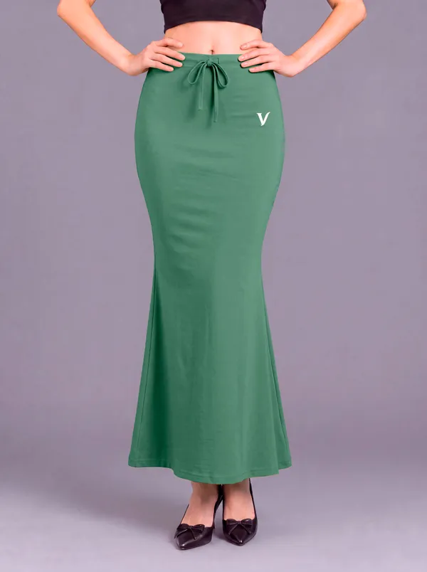 Green_Microfiber_Fitted_Maxi_Saree_Shapewear_For_Women