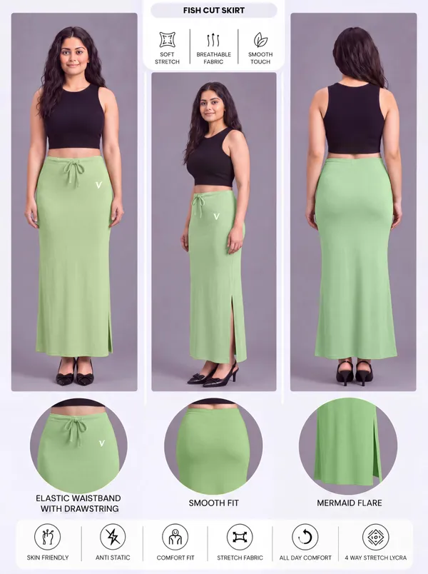 Green_Microfiber_Flared_Maxi_Saree_Shapewear_For_Women