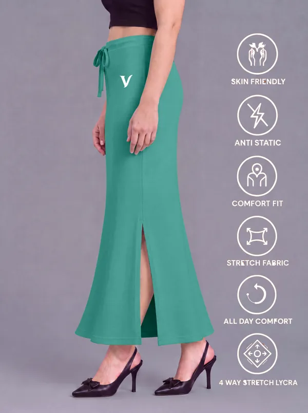 Green_Microfiber_A-Line_Maxi_Saree_Shapewear_For_Women