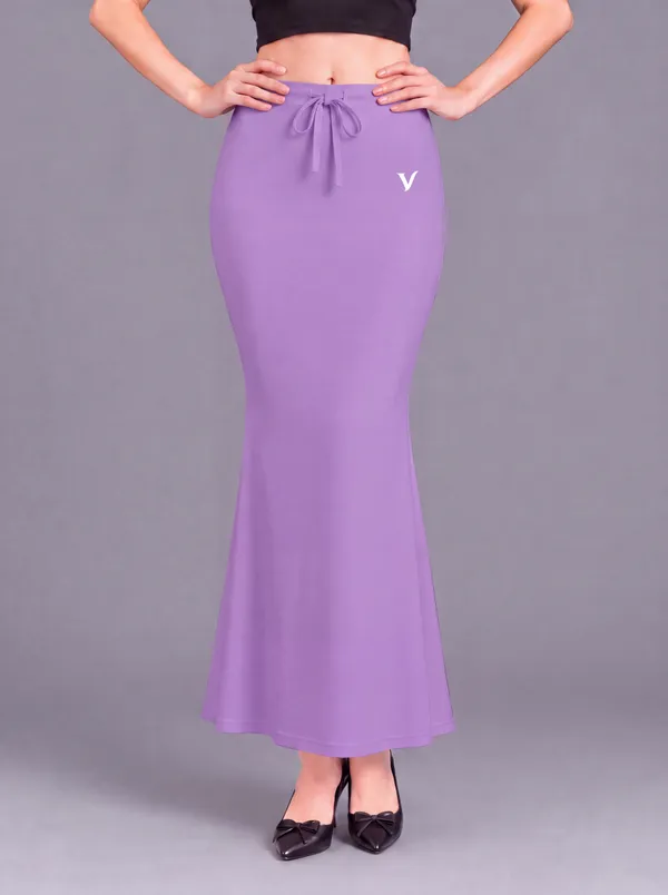 Lavender_Microfiber_Fitted_Maxi_Saree_Shapewear_For_Women