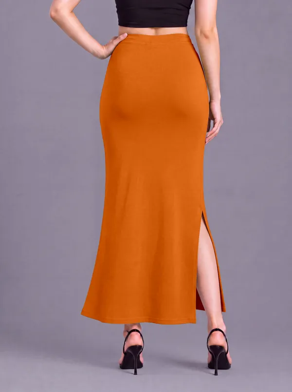 Orange_Microfiber_Flared_Saree_Shapewear_For_Women