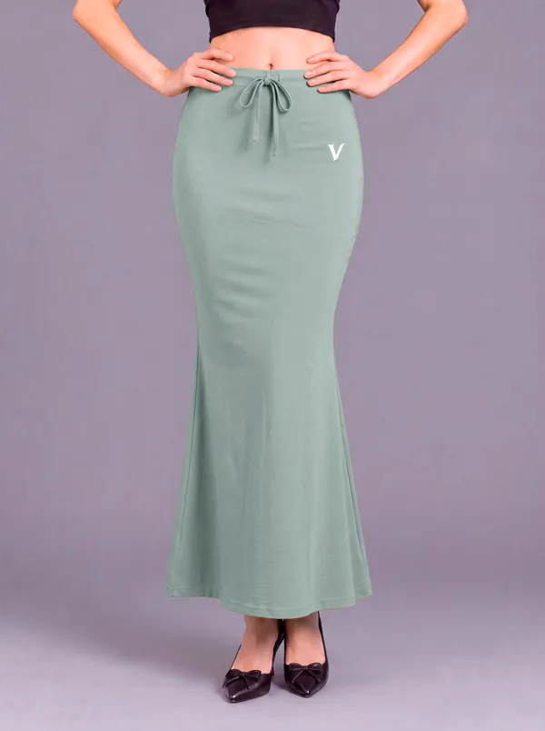Mint_Green_Microfiber_Flared_Saree_Shapewear_For_Women