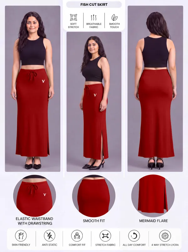 Red_Microfiber_Stretch_Fit_Slit_Saree_Shapewear_For_Women