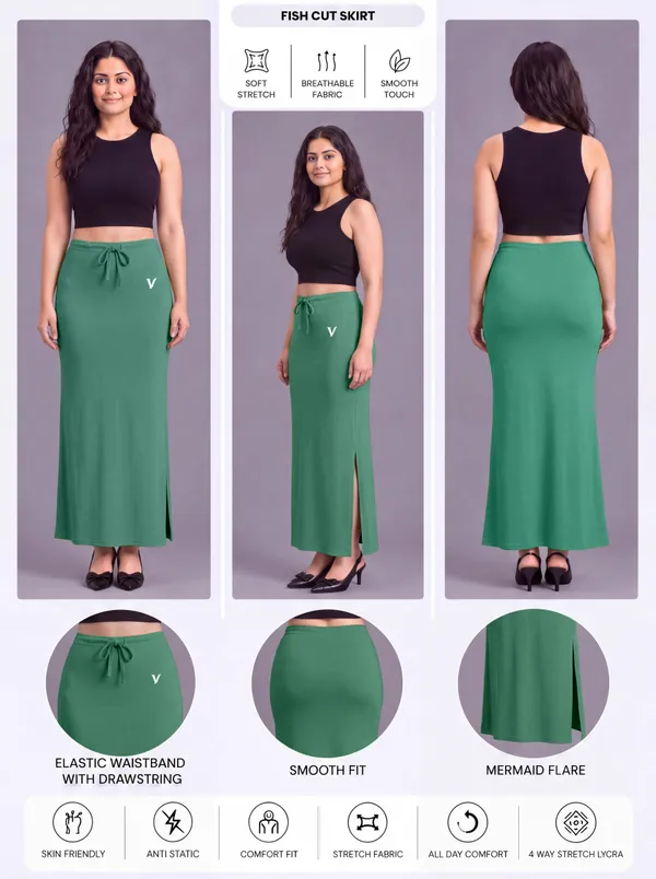 Green_Microfiber_Fitted_Maxi_Saree_Shapewear_For_Women