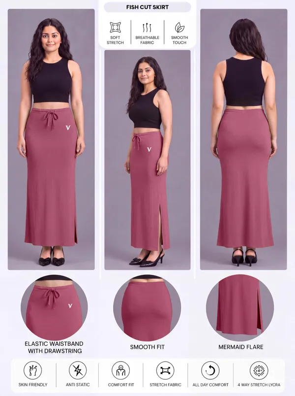 Maroon_Microfiber_Flared_Saree_Shapewear_For_Women