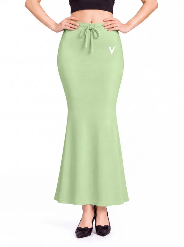 Green_Microfiber_Flared_Maxi_Saree_Shapewear_For_Women