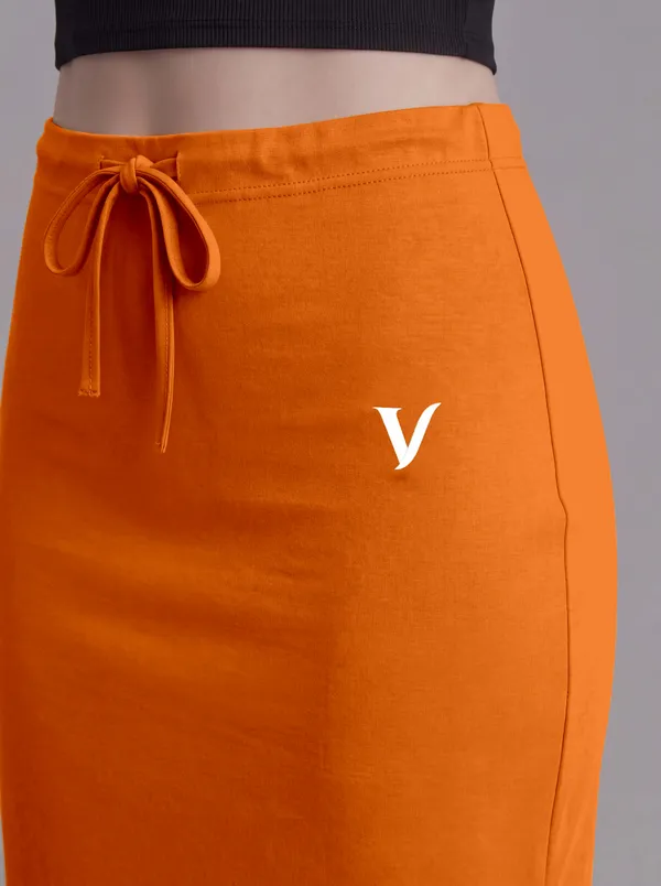 Orange_Microfiber_Flared_Saree_Shapewear_For_Women