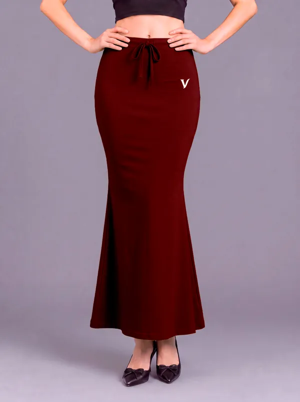 Maroon_Microfiber_Flared_Saree_Shapewear_For_Women