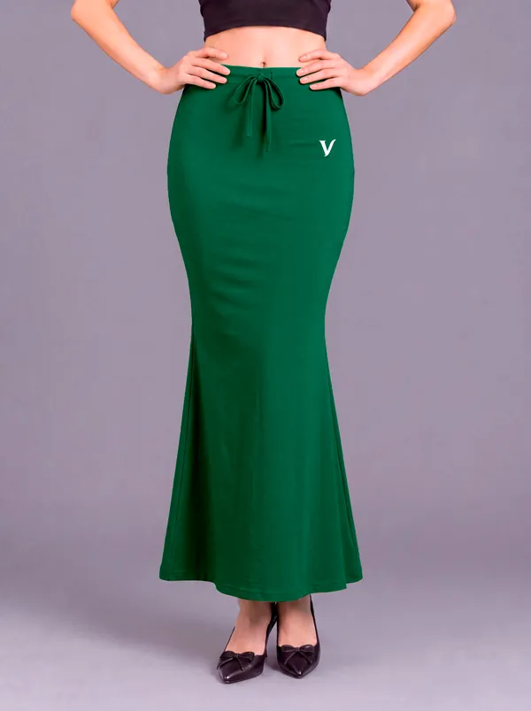 Green_Microfiber_Flared_Maxi_Saree_Shapewear_For_Women