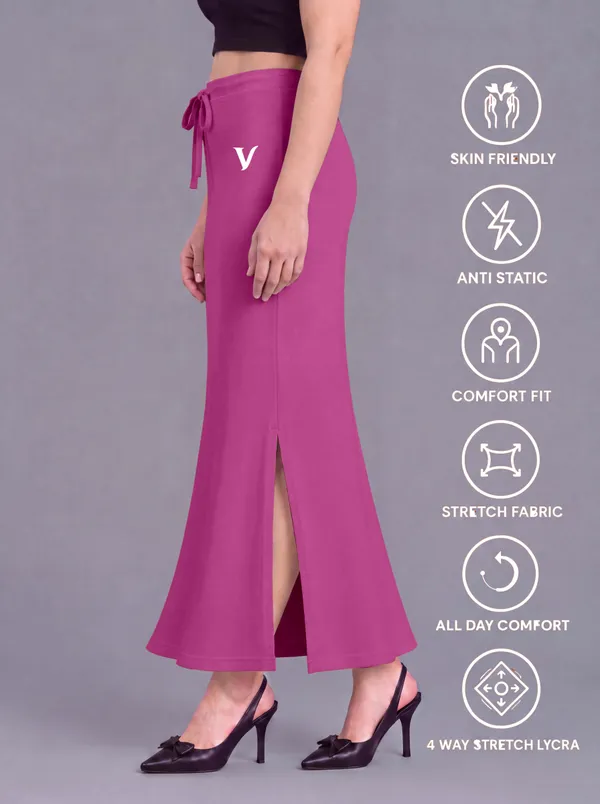 Fuchsia_Microfiber_Straight_Fit_Side_Slit_Saree_Shapewear_For_Women