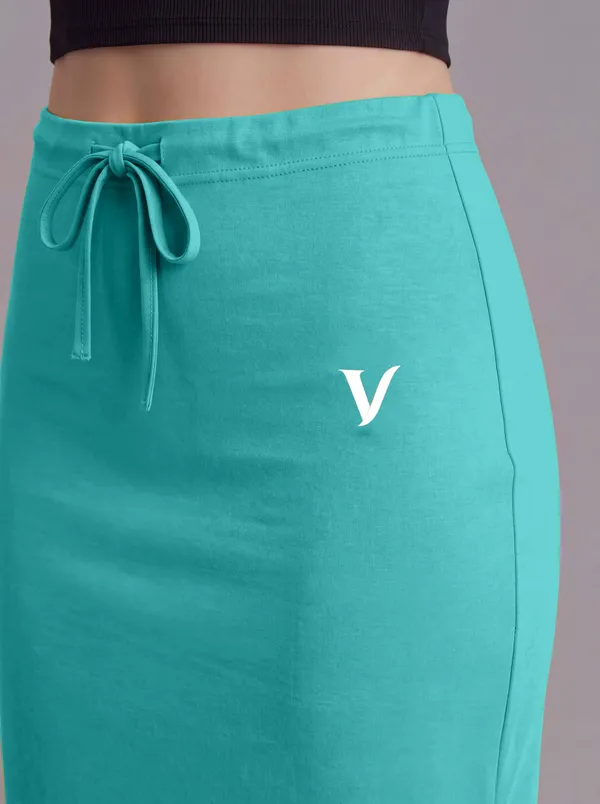 Teal_Microfiber_Bodycon_Maxi_Saree_Shapewear_For_Women