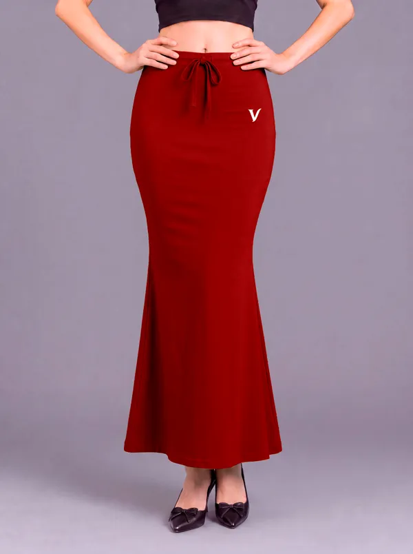 Red_Microfiber_Stretch_Fit_Slit_Saree_Shapewear_For_Women