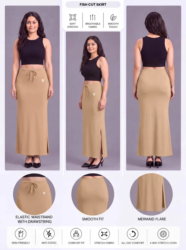 Beige_Microfiber_Flared_Maxi_Saree_Shapewear_For_Women