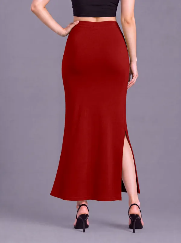 Red_Microfiber_Stretch_Fit_Slit_Saree_Shapewear_For_Women