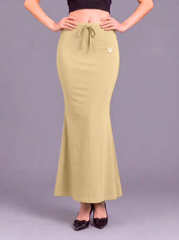 Beige_Microfiber_Mid-Waist_Slit_Saree_Shapewear_For_Women