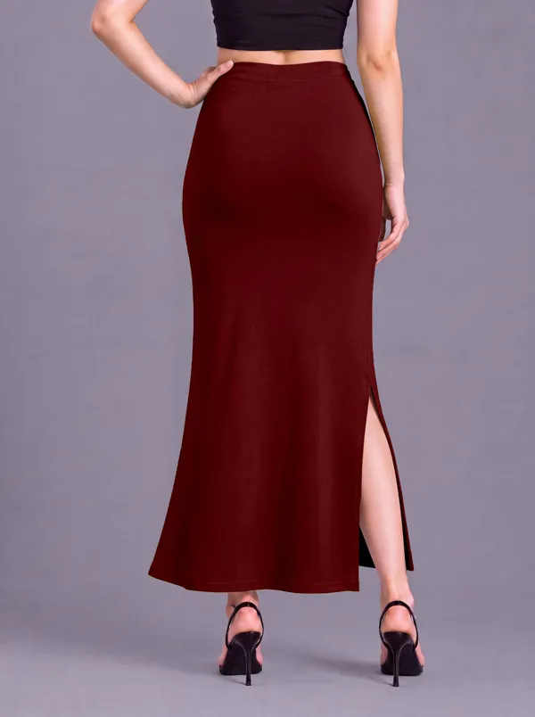 Maroon_Microfiber_Flared_Saree_Shapewear_For_Women
