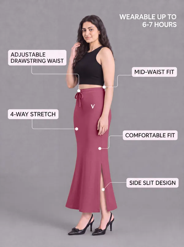 Maroon_Microfiber_Flared_Saree_Shapewear_For_Women