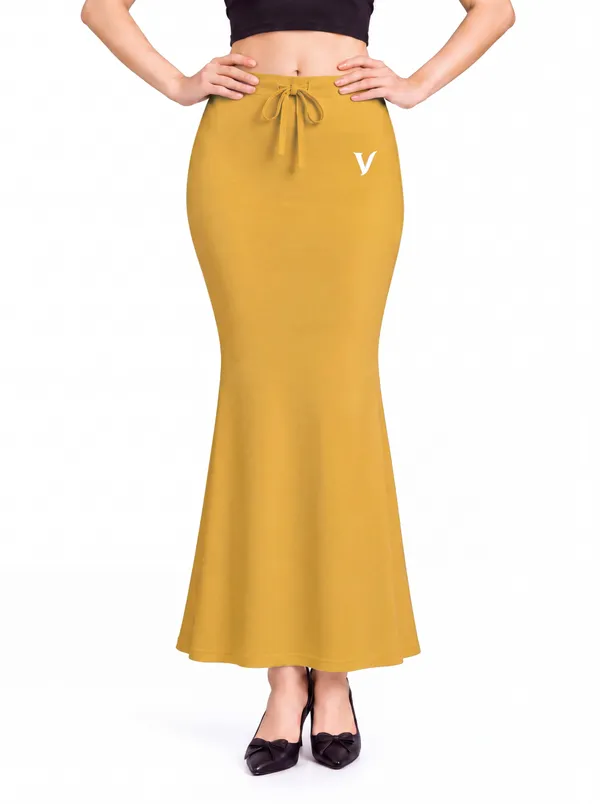 Mustard_Microfiber_Bodycon_Slit_Saree_Shapewear_For_Women