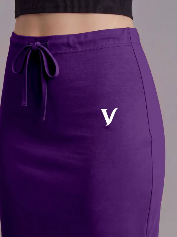 Purple_Microfiber_Fitted_Maxi_Saree_Shapewear_For_Women
