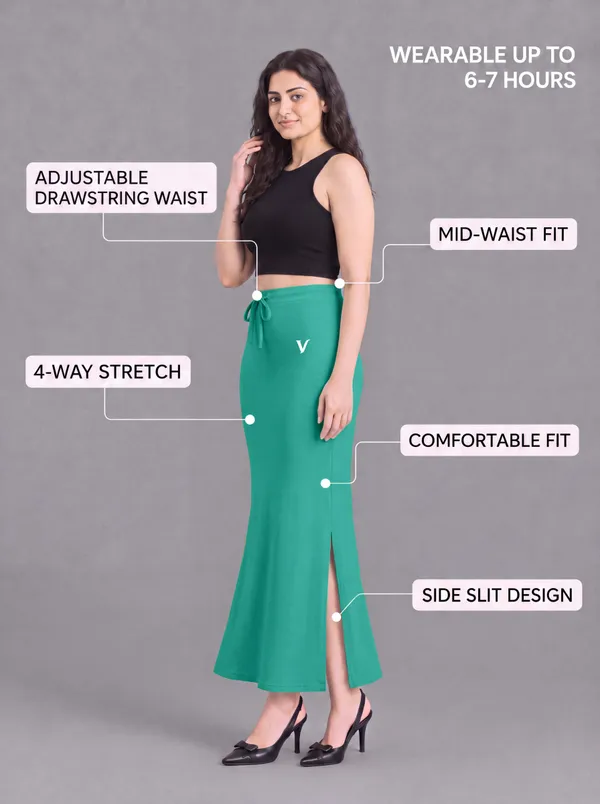 Green_Microfiber_A-Line_Maxi_Saree_Shapewear_For_Women