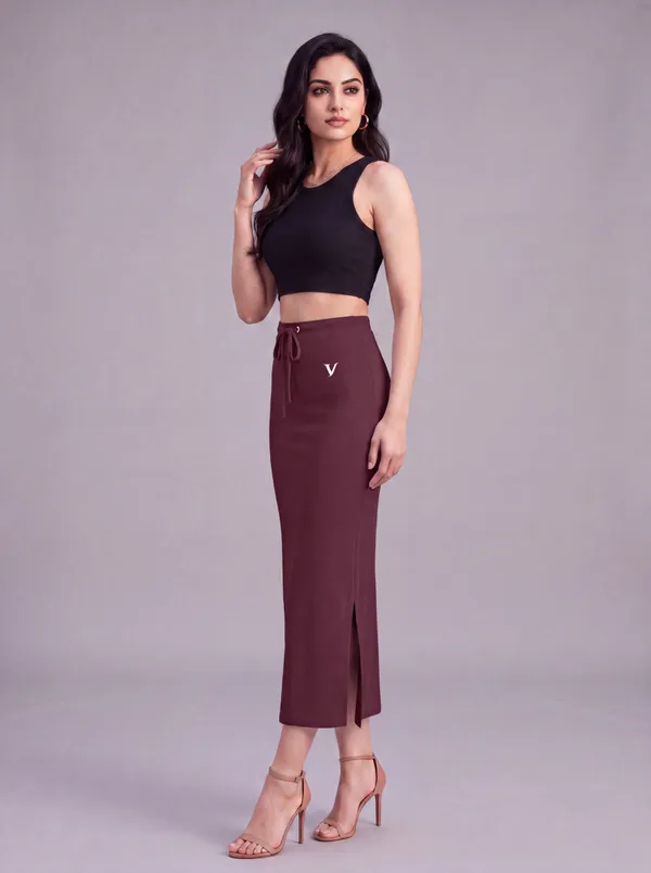 Burgundy_Microfiber_Mermaid_Saree_Shapewear_For_Women