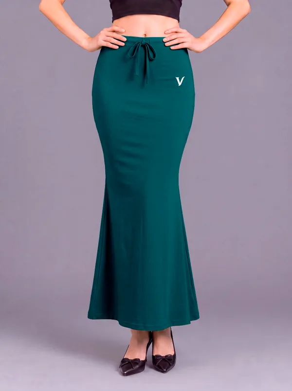 Teal_Microfiber_Flared_Saree_Shapewear_For_Women