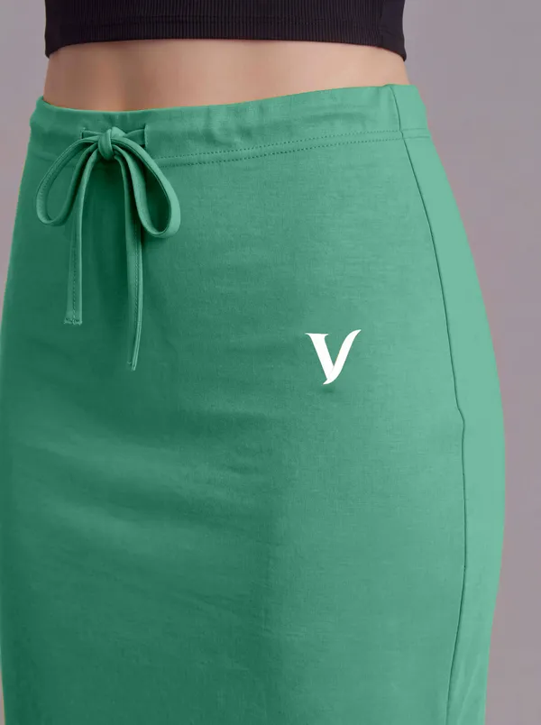 Green_Microfiber_Fitted_Maxi_Saree_Shapewear_For_Women