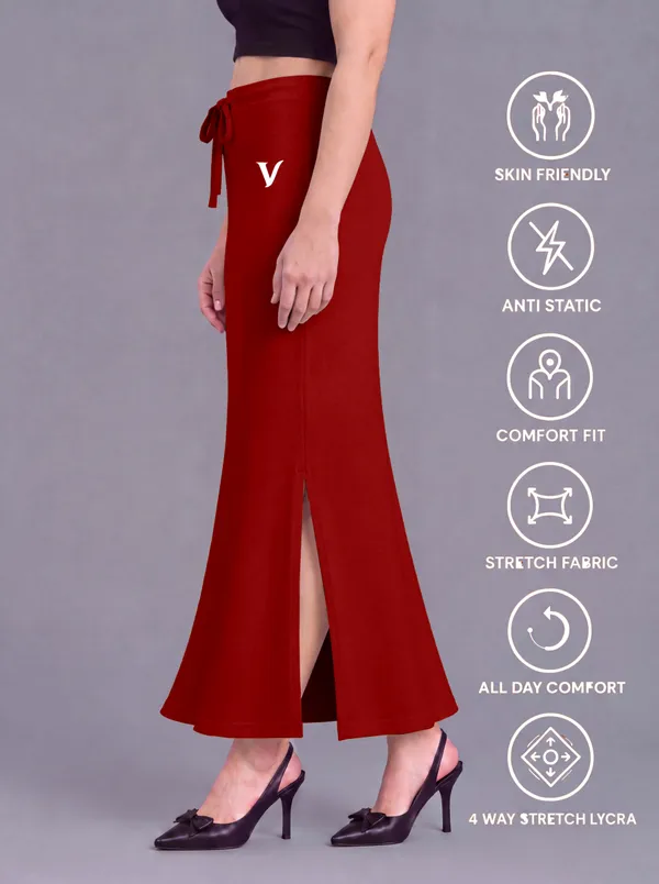 Red_Microfiber_Stretch_Fit_Slit_Saree_Shapewear_For_Women