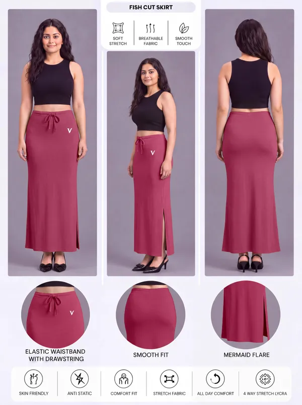 Maroon_Microfiber_Slit_Maxi_Saree_Shapewear_For_Women
