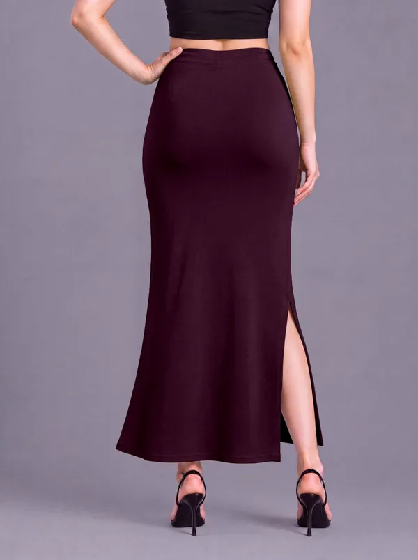 Maroon_Microfiber_Flared_Slit_Saree_Shapewear_For_Women