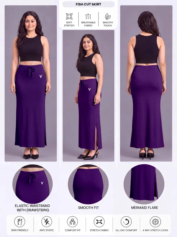 Purple_Microfiber_Fitted_Maxi_Saree_Shapewear_For_Women
