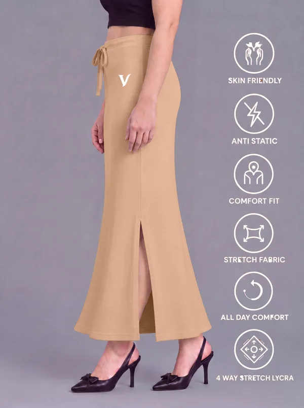 Beige_Microfiber_Flared_Maxi_Saree_Shapewear_For_Women