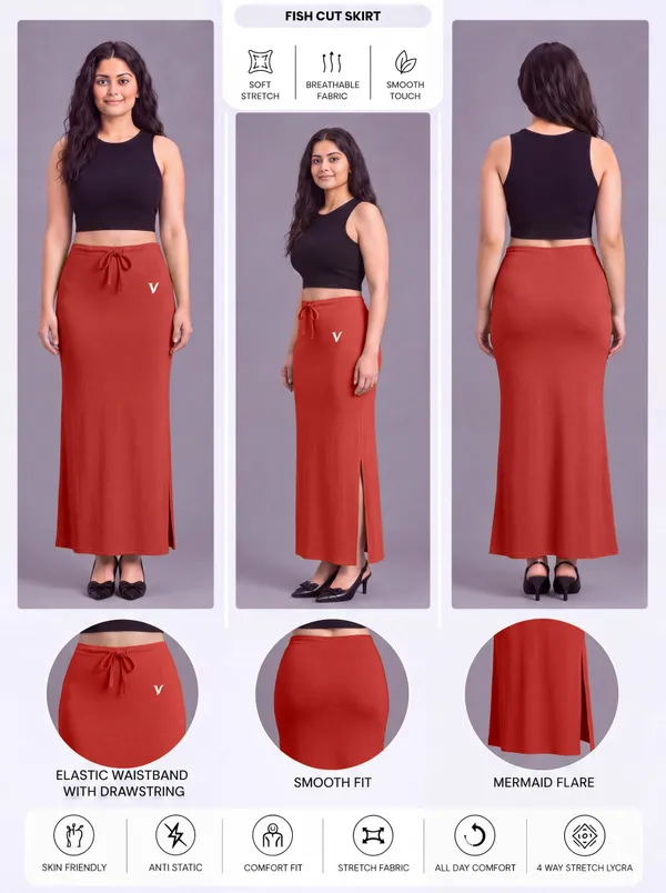 Red_Microfiber_Mermaid_Saree_Shapewear_For_Women