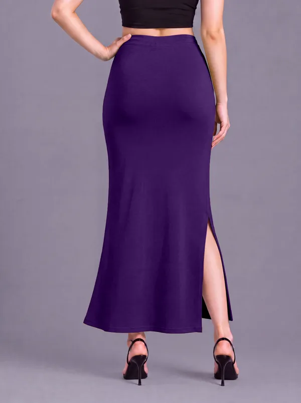 Purple_Microfiber_Fitted_Maxi_Saree_Shapewear_For_Women