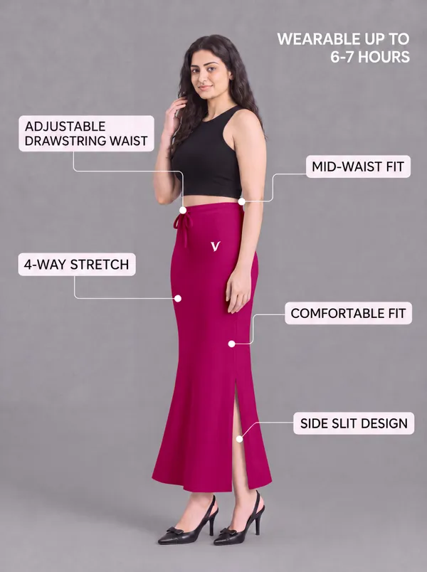 Magenta_Microfiber_Mermaid_Saree_Shapewear_For_Women